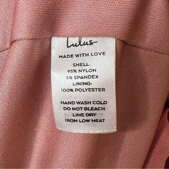 Lulu’s Mesmerized By Love Rusty Rose Mesh Lace Up Bridesmaid Maxi Dress Sz M - Picture 9 of 13